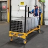 MetalTech I-FTC631 industrial cart, 6' flat transport cart with grey tread yellow casters.