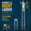 Werner TS1250 Telescoping Ladder 12.5 ft Type IA, telescopic ladder, Werner brand, silver and yellow color.