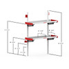 Weather Guard 9536-3-01 Folding Van Shelving, 36in compact van storage unit, red and silver.