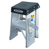 Werner SSA00 Series aluminum step stand with Stable Spreaders, 375 duty rating, silver and black color.