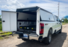 Adrian TFKFDT196KM23W Barn Door Truck Cap on Ford F-150 Truck Cap with mechanical locks.