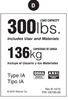 Werner Parts LDR300 300lb Rated Duty Sticker for ladders, includes 100 labels, white background.
