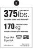 Werner Parts LDR375-100 375lb ladder parts sticker for ladders, 100 labels included, duty rating.