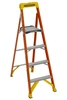 Werner RS1AXX READY STEP Series fiberglass single sided lightweight ladder, orange and yellow.