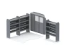 Holman FFG-PMS Quick Package Go ProMaster 118" WB gray shelving unit.