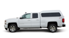 White Leer Group LEER 180CC Fiberglass Truck Cap on a pickup truck.
