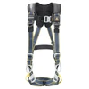 Werner Fall Protection H13300X blue armor positioning harness with quick connect buckles, blue and yellow.