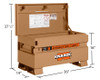 Knaack Jobmaster Chest, 7 cu ft, Model 36-KL, brown color, for Construction Site Security.