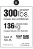 Werner Parts LDR300 safetylabel 300lb Rated Duty Rating Sticker for All Ladders.