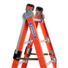 Werner 7800 Series Combo fiberglass Ladder, orange in color, 375 lb rated, fiberglass material.