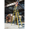 Werner PD7300 Series Fiberglass Podium stepladder, 375 lb rated, yellow, fiberglass construction, industrial use.