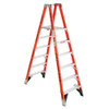 Werner PT7400 Series Stockr's fiberglass platform ladder, 300 lbs rated, orange and white.