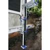 Werner PJ-100 Aluminum Pump-Jack with safety nets, blue accents, silver frame, and sturdy base.