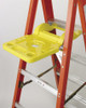 Werner PK76-3 76-2 Stepladder Pail Shelf, orange ladder with yellow plastic shelf, Werner brand.