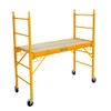 Werner SRS-72 6 ft steel rolling scaffold, portable platform for elevated work, yellow in color.