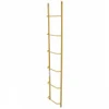 Acro 6' Chicken Ladder Section with hook and protective covers, yellow hook climbing ladder.