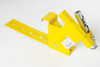 Acro 12070 Steep Pitch Guardrail System Bracket & Post, yellow, Acro brand guardrail component.