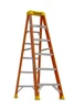 Werner 6100 Series fiberglass stepladder, 6112, orange and yellow, 300 lb rated, Werner brand ladder.