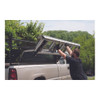 Safety Hoist #BR-22000 Brake Rack by Safety Hoist, silver, being installed on truck bed rail.