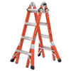 Werner FMT - PRO Series orange fiberglass secure multi-use ladder, 300 lb. duty rating.