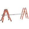 Werner FMT - PRO Series fiberglass multi-position ladder, orange and silver, 300 lb. duty rating.