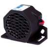 ECCO Alarms Back-up Emergency Warning siren speaker, black, with red switch and metal grille.
