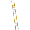 Werner 7100-1 Series fiberglass non-conductive slip-resistant ladder, yellow, one-section round rung straight.