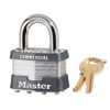 Master Lock 1KA 1-3/4in (44mm) Wide Laminated Steel Pin Tumbler Padlock, Keyed Alike