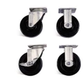 Knaack 4" Heavy Duty caster set, silver and black color, Knaack branded caster set.