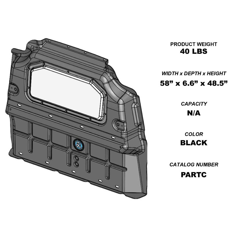 Adrian Steel Company PARTC 50767 Composite Partition w/window Ford Transit Connect