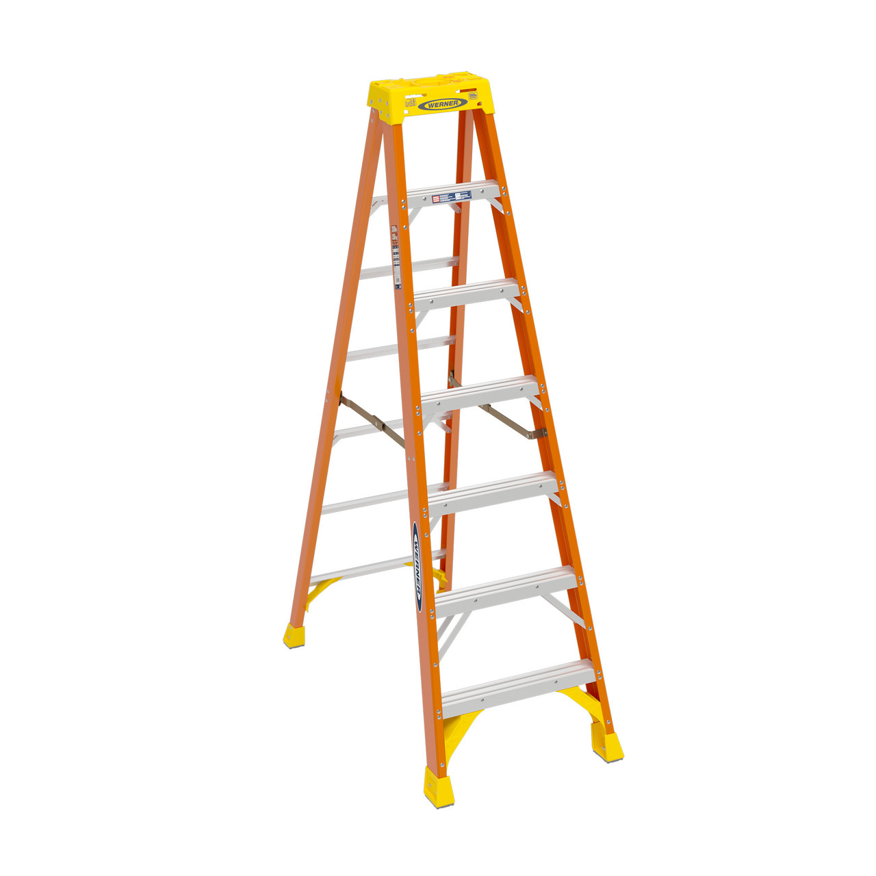 Werner 6207 | 7 Ft Fiberglass Stepladder | Type IA / 300 lb. Rated