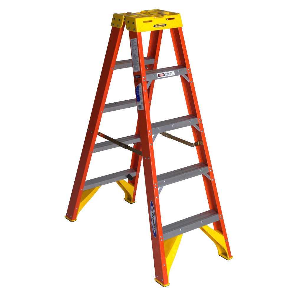 Werner T6205 | 5 Ft Fiberglass Twin Stepladder / Type IA 300 lb