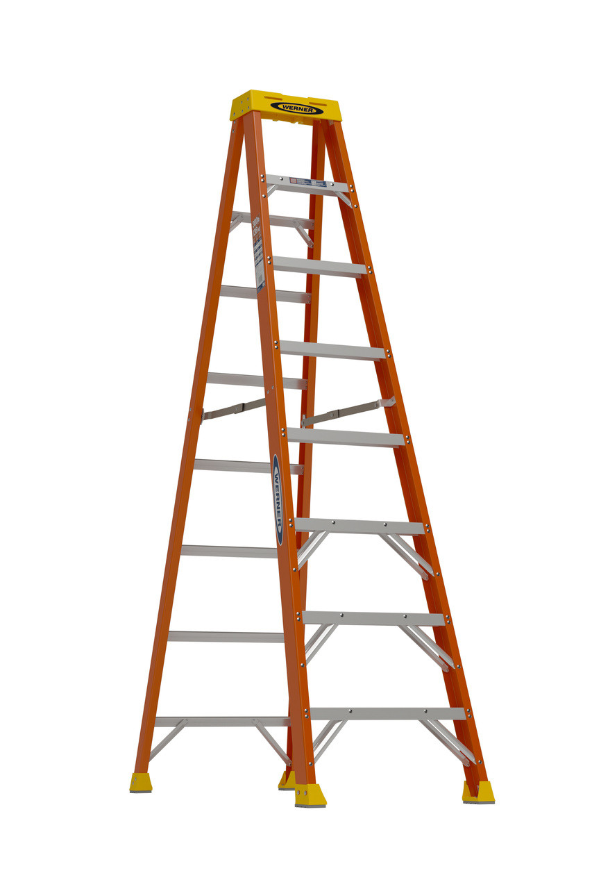 Werner 6108 | 8 Ft Fiberglass Stepladder / Type IA 300 lb Rated