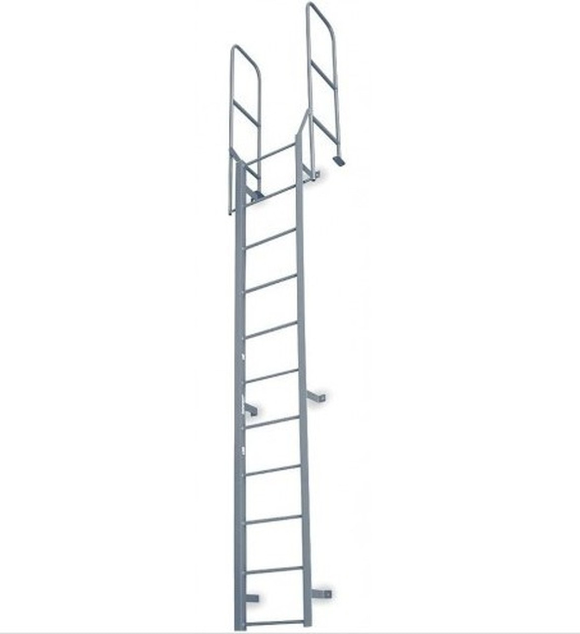 Een computer gebruiken Omzet supermarkt Cotterman - F11W Fixed Steel Wall Ladder w/ Walk Thru-Rail | 1 Section | 13  Ft 8 In - Industrial Ladder & Supply Co., Inc.