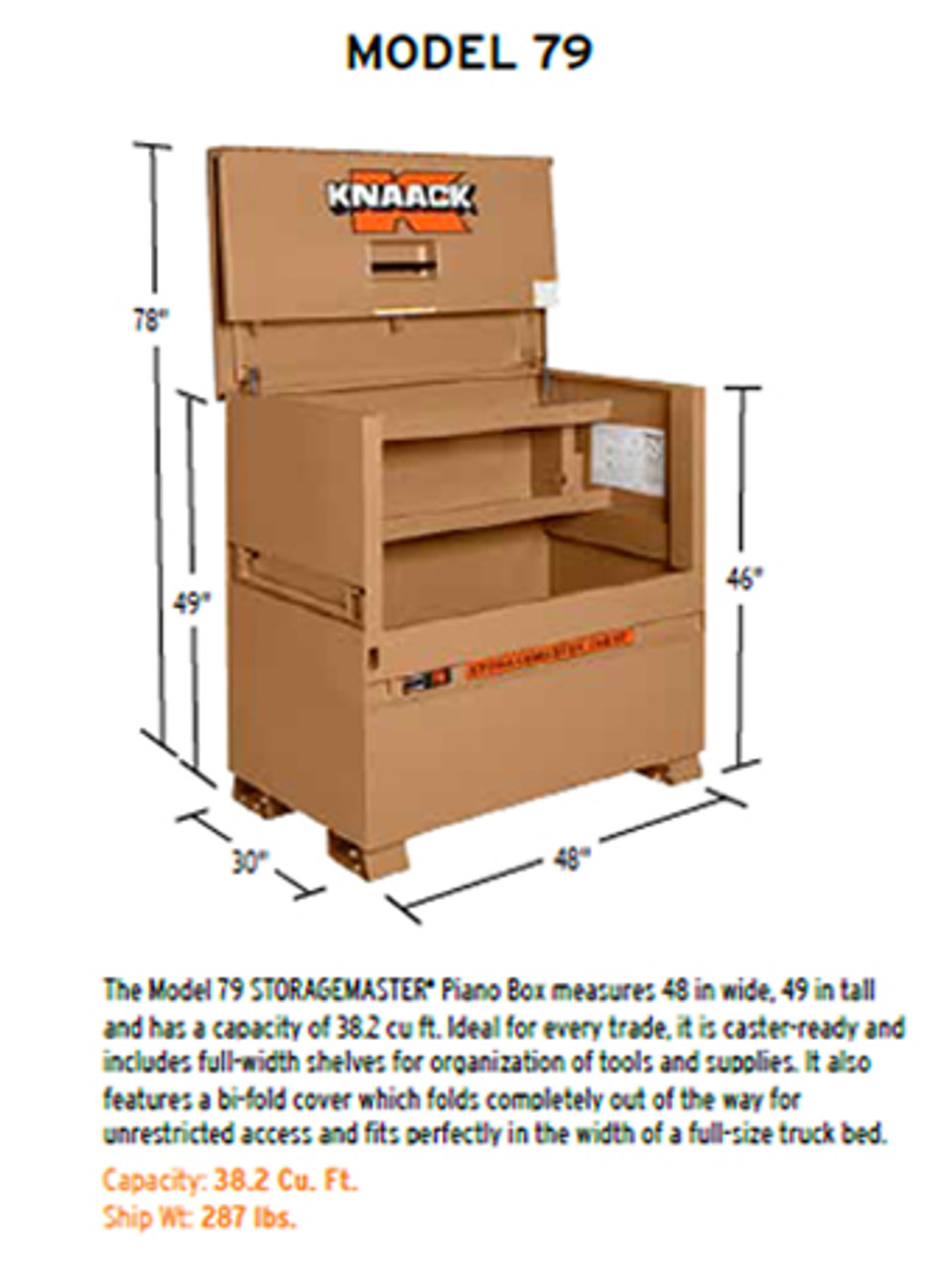 Knaack Model 79 STORAGEMASTER Piano Box, 38.2 cu ft Industrial Ladder