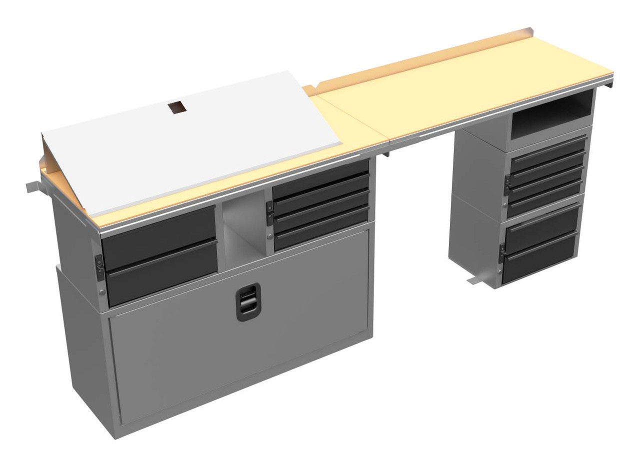 Adrian MD608PM Workbench Module, 84w x 34h x 18d, Gray - Industrial ...