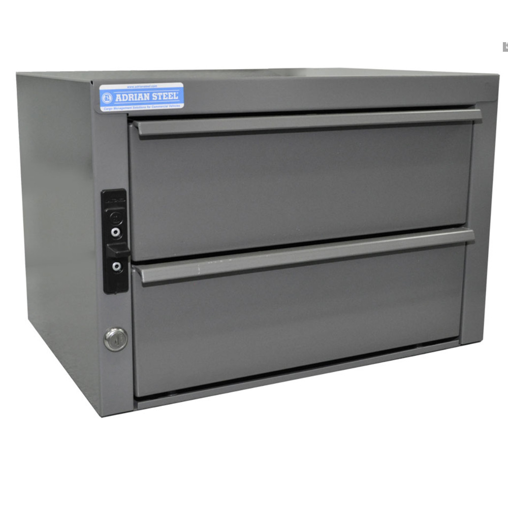 Adrian 19 | 2-Drawer Unit w/ Lock, Gray - Industrial Ladder