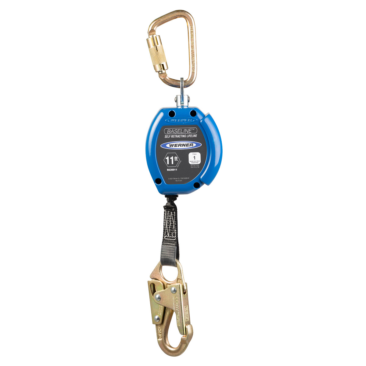 Werner R530011 Baseline 11' Web Self-Retracting Lifeline with Snap