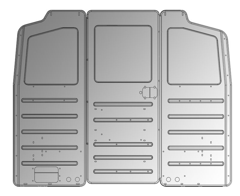 Adrian #S1M1C1FSV Partition Panel Kit, Gray, Multiple Vehicles