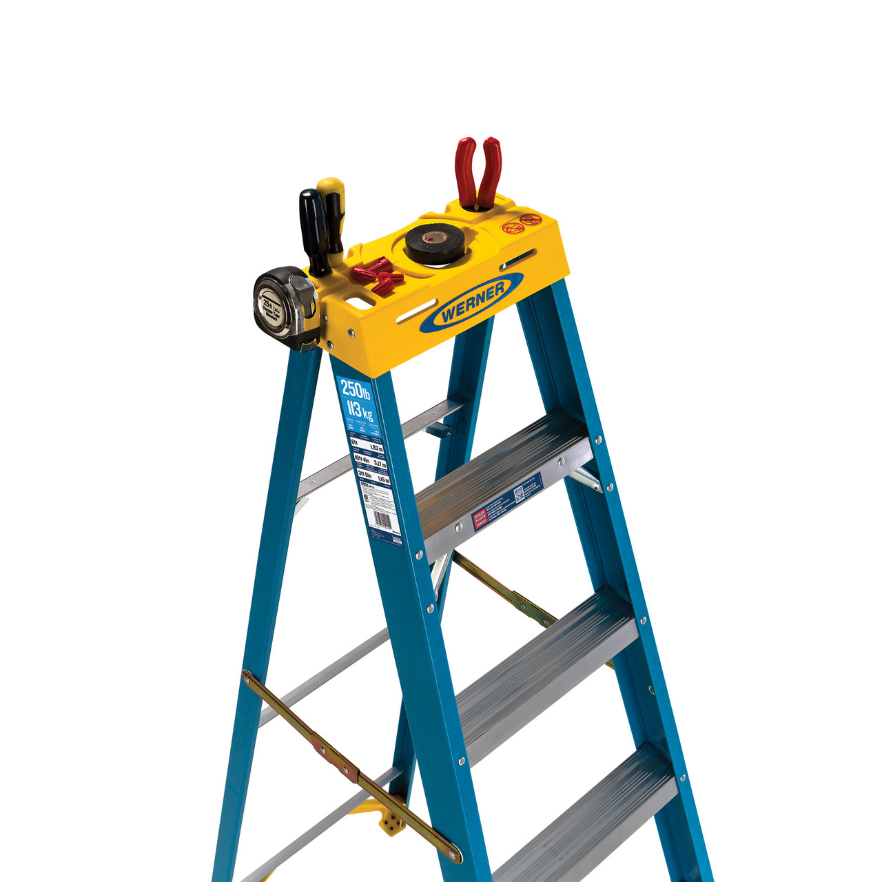 Werner 6000 Series Fiberglass Stepladder | 250 lb Rated