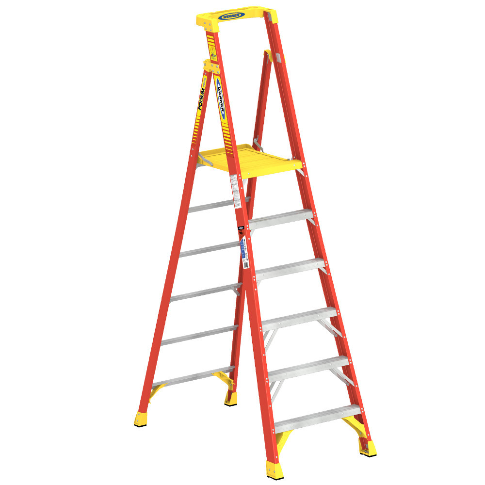 Werner PD6200 Series Fiberglass Podium Ladder | Type IA / 300 lb Rated