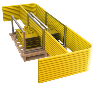 Tie Down 70792 Stack Pallet Kit - 11 Yellow 5 ft. Guardrails & 12 Socket Bases