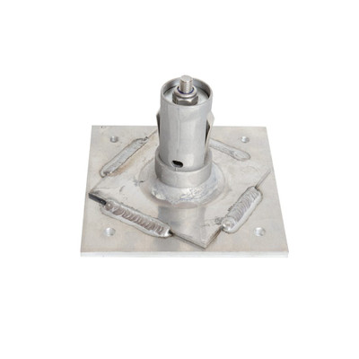 MetalTech AL-A0000 Aluminum Scaffold Swivel Base Plate, Extension Tool, silver color, metal construction, square base.