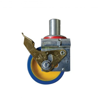 MetalTech AL-C0002 8" Swivel Wheel Polyurethane Industrial Wheels Double Brake.