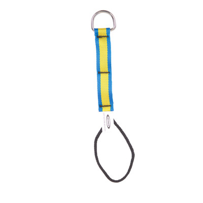 Werner Fall Protection M410002 5lb D-Ring to Cinch Tool Attachment with blue and yellow Tool Rope.