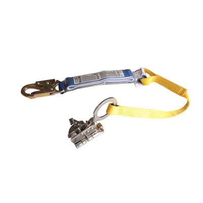 Werner Fall Protection L240001 Stainless Steel Trailing Rope Grab with Shock Absorbing Lanyard.