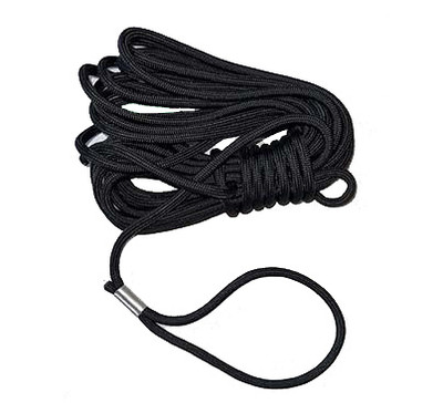 Werner Parts 30-11 Rope, similar to Werner Parts 23-10F, black, coiled with silver end fitting.