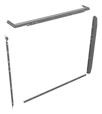 Gray Partition Kit by Adrian, partition mounting kit components in gray color, Savanna, Express.