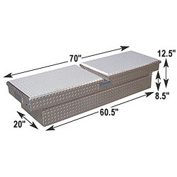 Adrian Steel #AD200 Aluminum Double Lid Crossbox, 70w x 12.5h x 20d