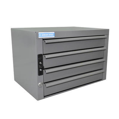 Adrian Steel #9 4-Drawer Unit w/ Lock, Gray